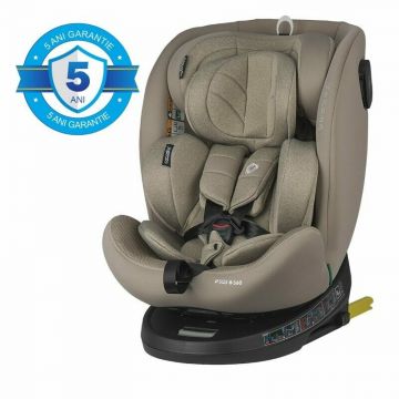 Scaun auto, Coccolle, Nova, i-Size, 40-150 cm, 9-36 kg, Rotire 360, Cu sistem Isofix+Top Tether, Tetiera reglabila in 15 pozitii, Sand beige