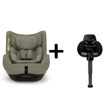 Set Scaun auto pentru copii rotativ Nuna i-Size TODL next Pine, 40-105 cm + Baza isofix BASE next i-Size pentru TODL next, testat ADAC