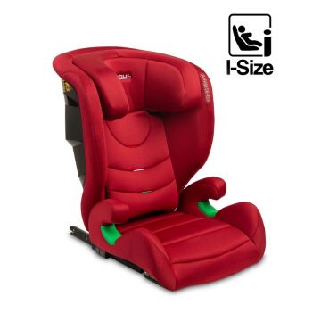 Scaun auto, Caretero, Nimbus, I-size, Cu sistem Isofix, Cu tetiera si spatar reglabile, 4-12 ani, 100-150 cm, Conform standardului european de securitate ECE R129, Rosu