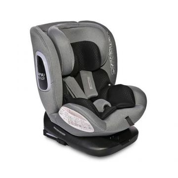 Scaun auto pentru copii Lorelli Phoenix Grey Jasper, i-Size, Isofix, rotativ 360 grade, 0 luni-12 ani, 40-150 cm, pozitie de somn, protectie laterala in caz de impact, avertizare sonora cand centurile scaunului auto sunt decuplate